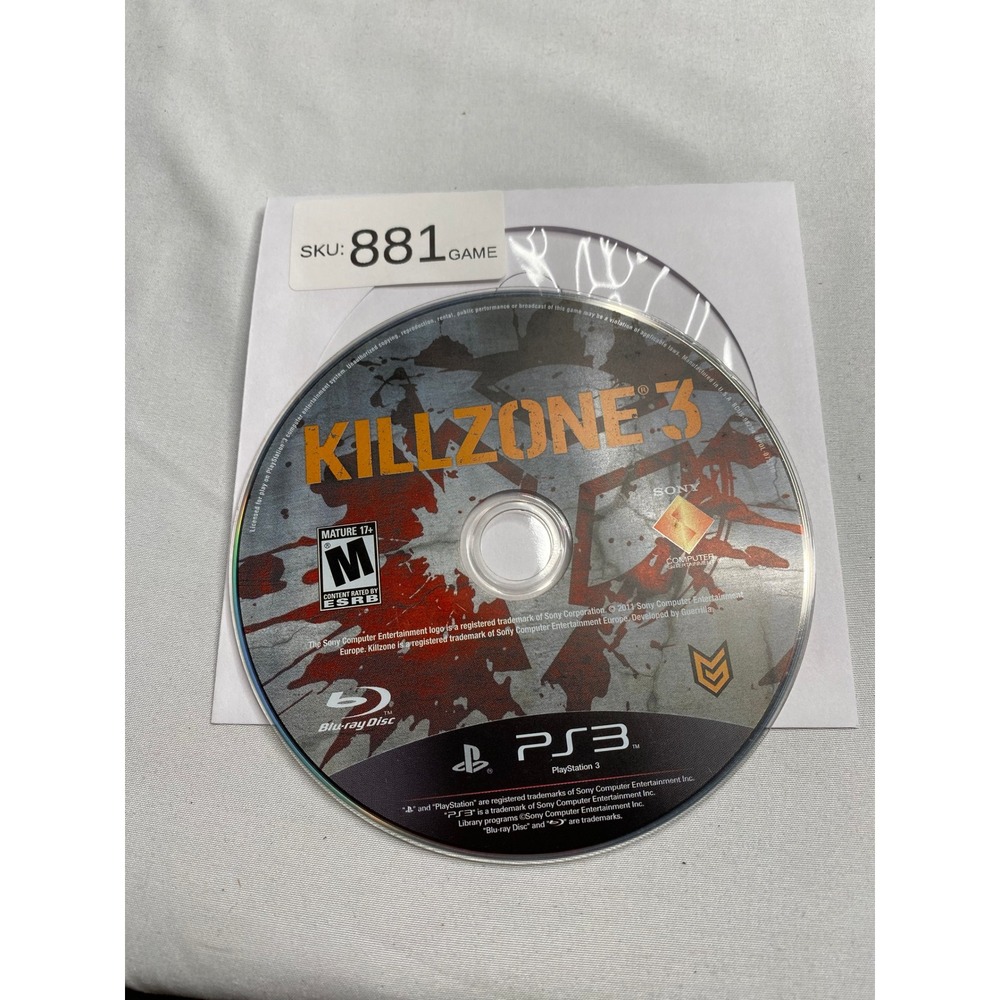 Sony Killzone 3 PS3 PlayStation 3 Video Game Disc Only